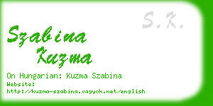 szabina kuzma business card